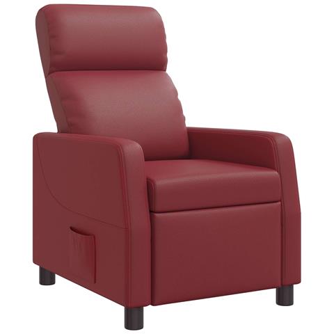 Poltrona reclinabile Rosso Vino Similpelle - Foto 1