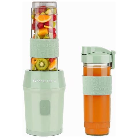 Mini Frullatore Per Smoothie, 2 Borracce Da 570 Ml Con Coperchi Da Viaggio, Portatile, 4 Lame In Acciaio Inossidabile, 300 W, Lavabile In Lavastoviglie, Verde - Foto 1