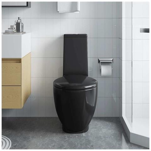 Vaso WC in Ceramica con Scarico Dietro Nero - Foto 1