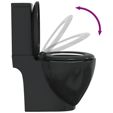 Vaso WC in Ceramica con Scarico Dietro Nero - Foto 7