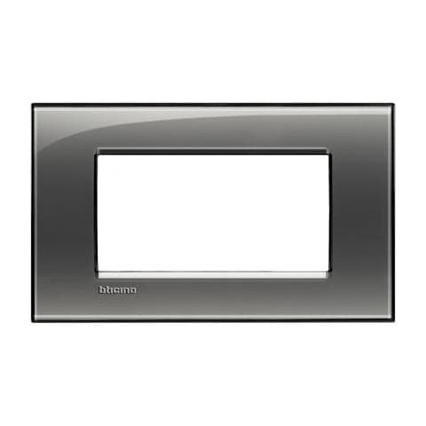 Placca   Living Light Fumo Di Londra Quadra 4 Posti Tecnopolimero Lna4804kf - Foto 2