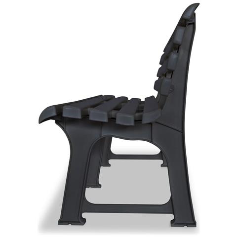 Panchina da Giardino 145,5 cm in Plastica Antracite - Foto 2