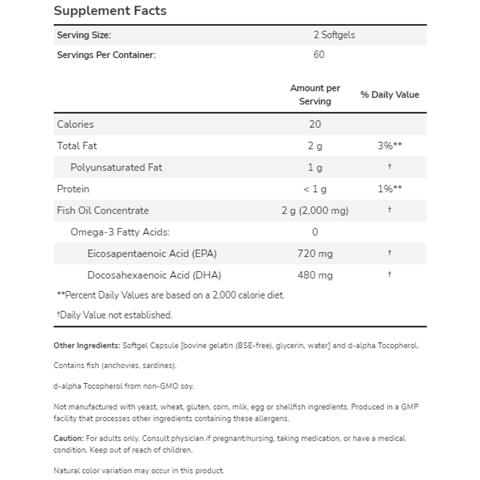 Super Omega Epa 120 Softgels - Supporto Cardiovascolare - Foto 3