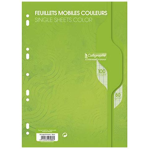 Fogli Singoli Perforati Verdastro 210 X 297 Mm 100 Impagina Carta Pergamena Surfin Seyen 80 G Con Inserto - Foto 2