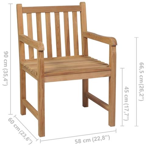 Sedie da Esterni 4 pz in Legno Massello di Teak - Foto 2