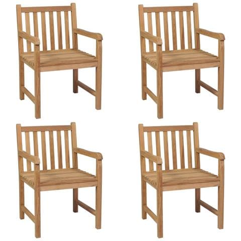 Sedie da Esterni 4 pz in Legno Massello di Teak - Foto 1