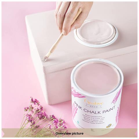 Chalk Paint Rosa | 1l | Vernice Per Legno | Pittura Gesso Opaca Lavabile | Perfetta Per Ristrutturazione Di Mobili, Decorazione E Decoupage | Possibile Effetto Gradiente E Strofinamento - Foto 2