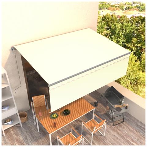 Tenda da Sole Retrattile Automatica con Parasole 4x3 m Crema - Foto 2