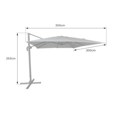 Ombrellone Offset Molokai Quadrato 3x3m Beige + Copertura - Foto 8