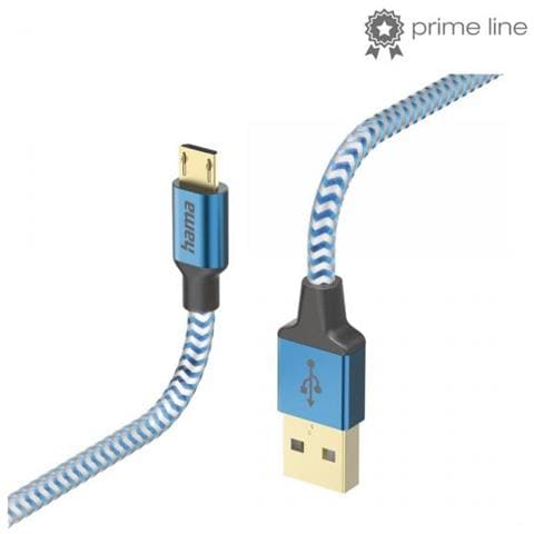 Hama Reflective Usb Kabel 1,5 M Usb 2.0 Usb A Micro-usb B Blau (00201555) - Foto 1