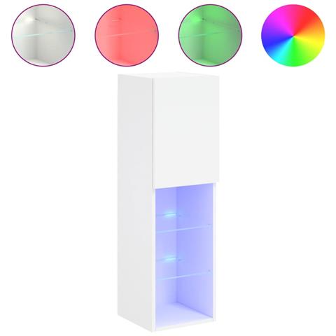 Mobile Tv Con Luci Led Bianco 30,5x30x102 Cm - Foto 2