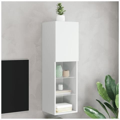 Mobile Tv Con Luci Led Bianco 30,5x30x102 Cm - Foto 1
