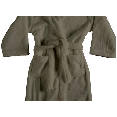 Accappatoio Con Cappuccio In Morbida Spugna Mod. Sophie Tinta Unita Vari Colori M Smoke - Foto 2