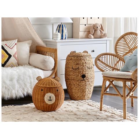 Cestino Per Bambini Orsacchiotto Himba Rattan Naturale - Foto 1