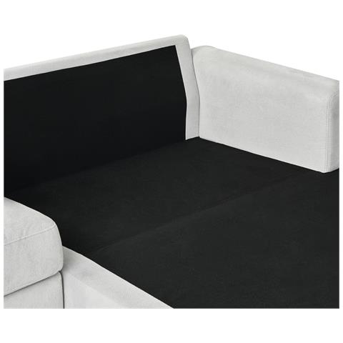 Divano Angolare 3 Posti Maloy Ciniglia Grigio Chiaro Lato Sinistro - Foto 15