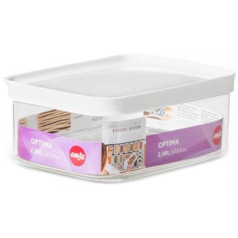 Optima Rettangolare Contenitore 2 L Trasparente, Bianco 1 Pz - Foto 3