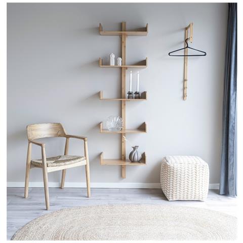 Appendiabiti Da Parete Trento - Marrone - Bamboo - 30x3x82 Cm - Foto 2