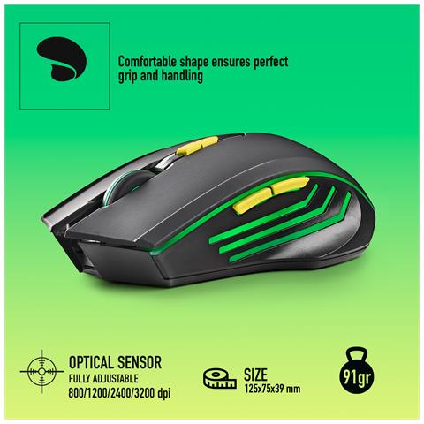 GMX-200 mouse Ambidestro Ottico 3200 DPI - Foto 2