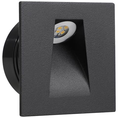 Faretto Ad Incasso Moderno Mecinos In Acciaio Nero Led Integrato 2w 3000k - Foto 2