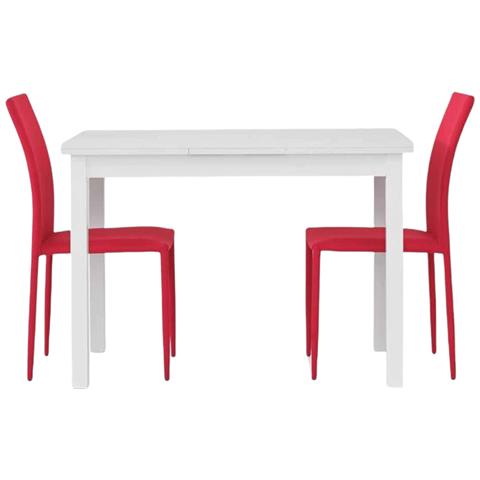 Tavolo Allungabile Bianco Frassino Moderno L. 140 P. 85 H. 76 - Foto 1