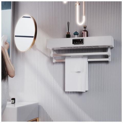 Asciugasalviette Elettrico Con Disinfettante Uv Per Bagno /cucina, A Parete, L60cm, 450w, Standard Bianco - Foto 1