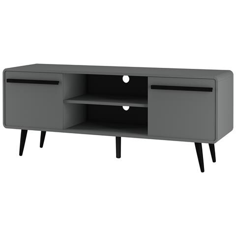 Chantal Credenza Bassa Con 2 Cassetti In Truciolare Grigio E Nero - Foto 1