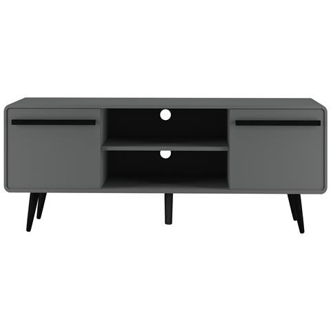 Chantal Credenza Bassa Con 2 Cassetti In Truciolare Grigio E Nero - Foto 2