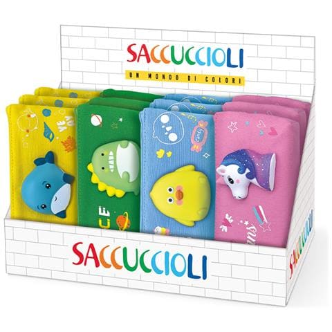 81549 Espositore Da Banco Taschetta Squishy Con Zip In Tessuto Misura 21 x 9,5 x 3,5 Cm - Foto 1