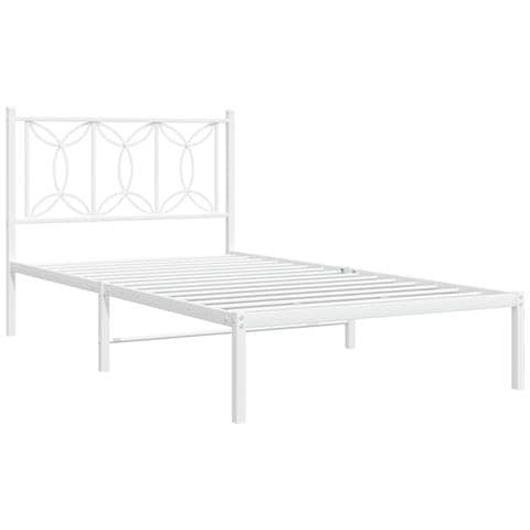 Giroletto Con Testiera Metallo Bianco 107x203 Cm - Foto 3