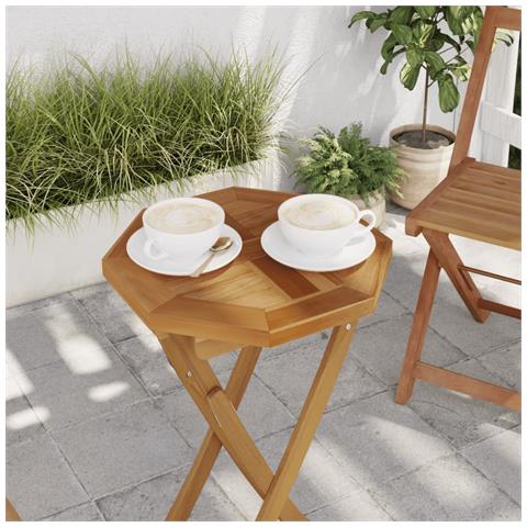 Piano Per Tavolo 40x40x2,5 Cm Ottagonale Legno Massello Teak - Foto 1
