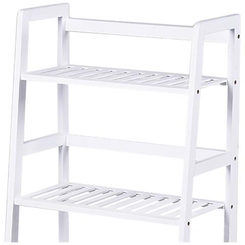 Libreria Scaffale Multiuso in Legno di Bambu 4 Ripiani 116x48x32cm Casa Ufficio - Foto 2