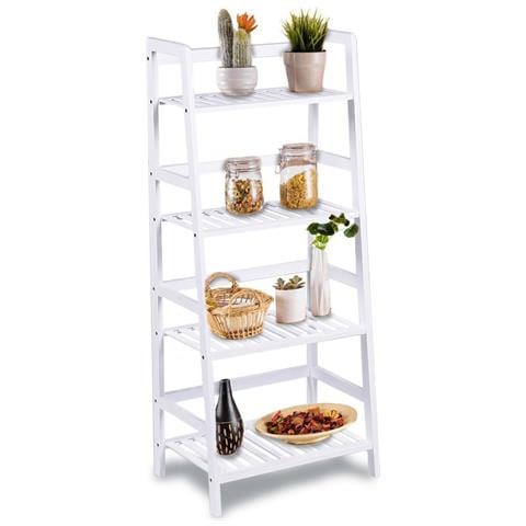Libreria Scaffale Multiuso in Legno di Bambu 4 Ripiani 116x48x32cm Casa Ufficio - Foto 1