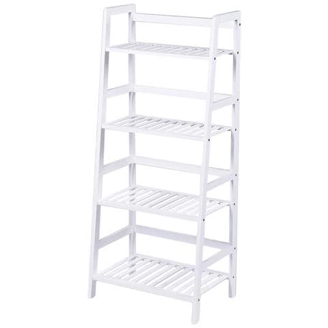 Libreria Scaffale Multiuso in Legno di Bambu 4 Ripiani 116x48x32cm Casa Ufficio - Foto 5