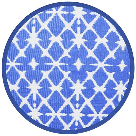 Tappeto Da Esterno Blu E Bianco 160 Cm In Pp - Foto 2