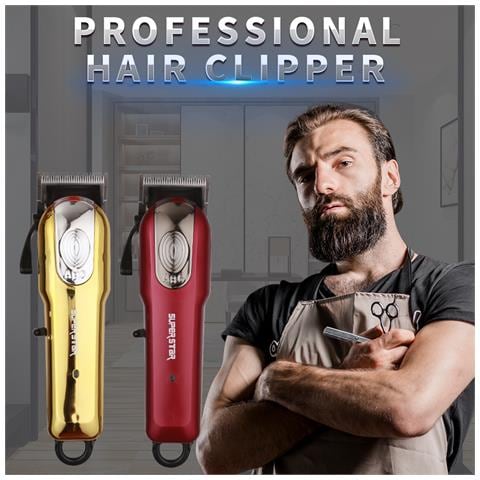 Tagliacapelli Professionale Senza Fili - Rifinitore Per Barba Da Barbiere Red - Foto 2