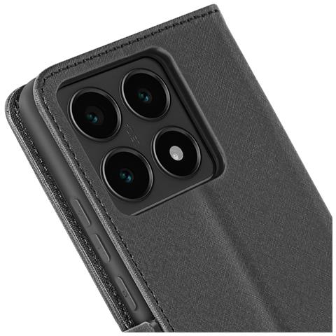 Custodia A Libro Per Xiaomi 14t Lembo Di Supporto Video, Nero - Foto 2