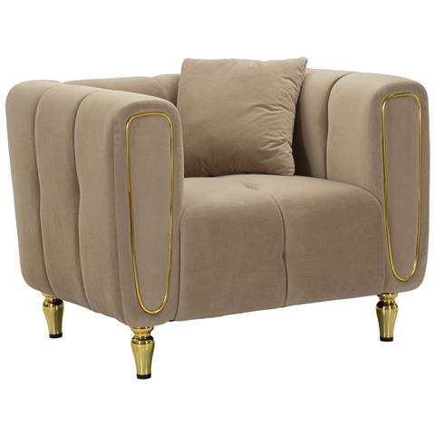 Poltrona Mf323 - Marrone - Legno - 81x97x71 Cm - Foto 1