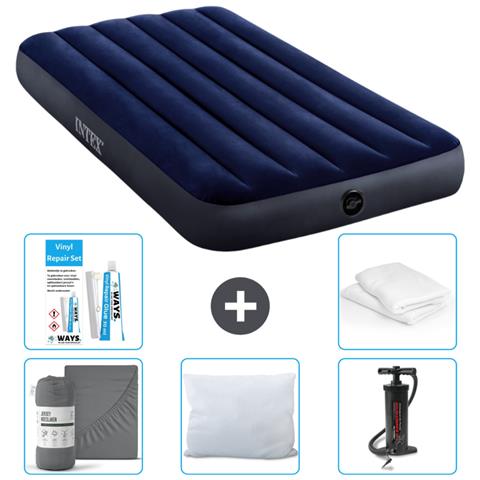 Set Materassino Gonfiabile - 191x99x25 Cm - Blu - Include Accessori Coordinati Cb9 - Foto 1