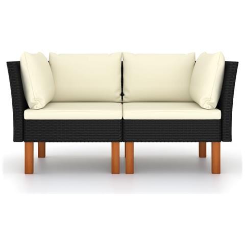 Poltrone Angolari 2 Pz Polyrattan E Legno Massello Di Eucalipto - Foto 1