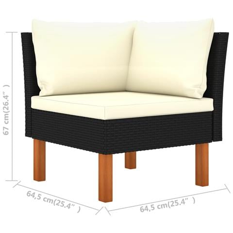 Poltrone Angolari 2 Pz Polyrattan E Legno Massello Di Eucalipto - Foto 7