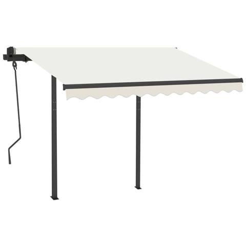 Tenda Da Sole Retrattile Automatica Con Pali 3,5x2,5 M Crema - Foto 2