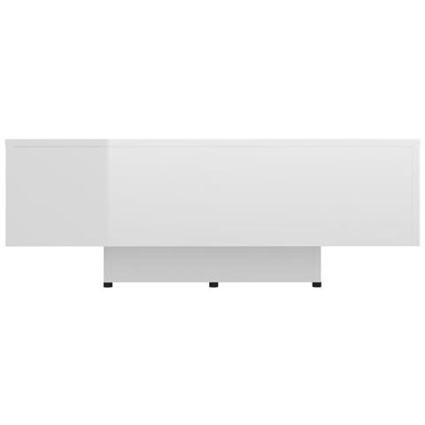 Tavolino Da Salotto Bianco Lucido 85x55x31 Cm Legno Multistrato - Foto 2