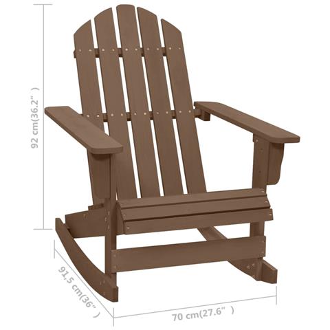 Sedia A Dondolo Da Giardino In Legno Marrone - Foto 6