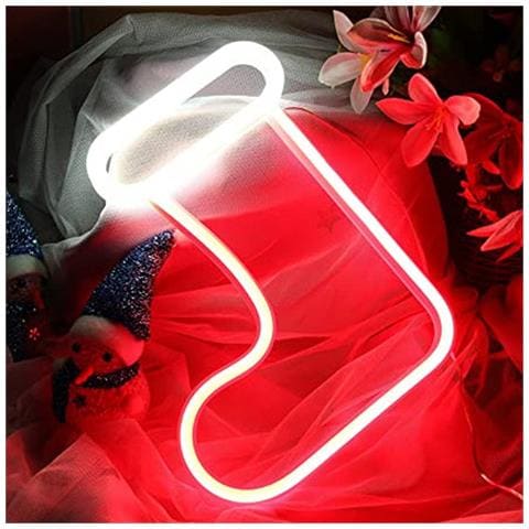 Lampada Led Al Neon Per Calze Di Natale Con Supporto A Parete E Porta Usb-a - Foto 3