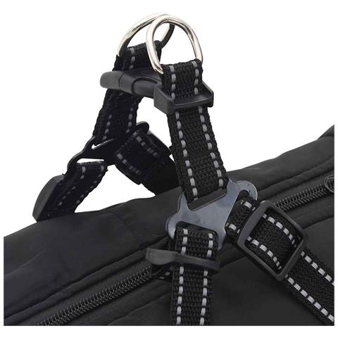 Cappotto Cani con Imbracatura Impermeabile Riflettente Nero L48 - Foto 9