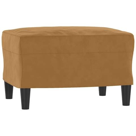 Divano a 3 Posti con Poggiapiedi Marrone 180 cm in Velluto - Foto 7