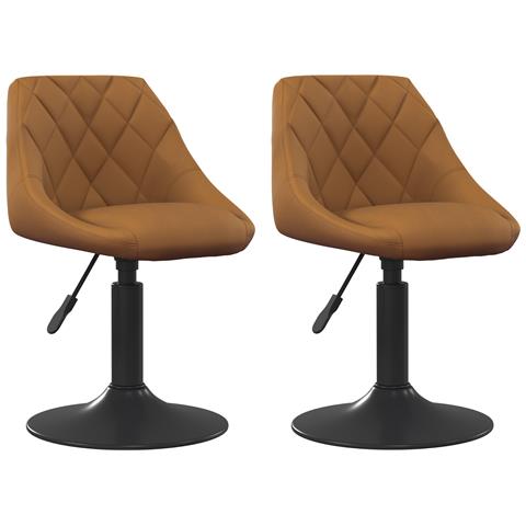 Sedevoli girevoli 2 pezzi in velluto marrone - Foto 1