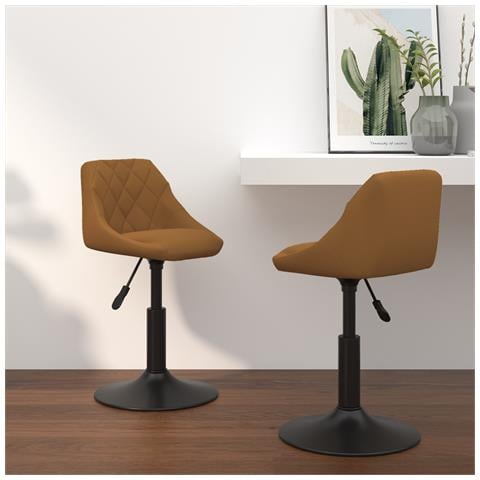 Sedevoli girevoli 2 pezzi in velluto marrone - Foto 2