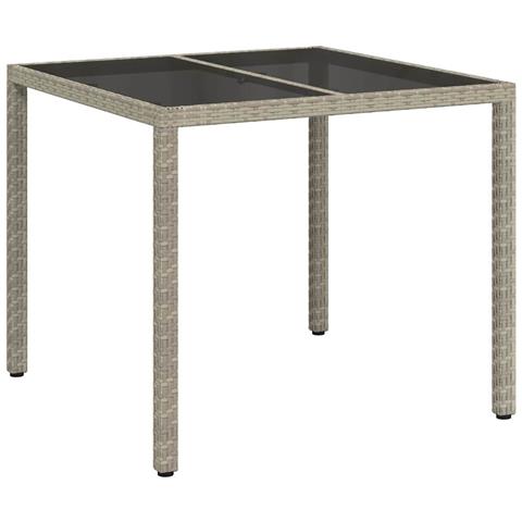 Tavolo da Pranzo da Giardino Grigio 90x90x75 cm Polyrattan - Foto 1