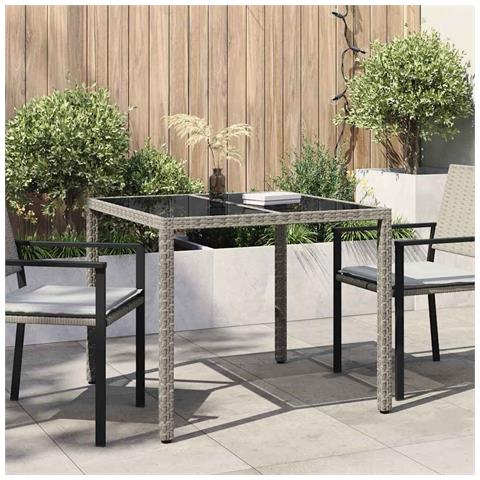 Tavolo da Pranzo da Giardino Grigio 90x90x75 cm Polyrattan - Foto 2